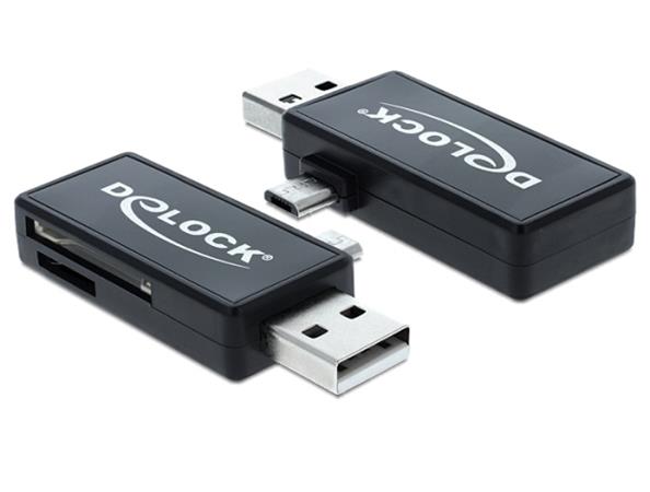 Delock Micro USB OTG čtečka karet + USB A samec 91731