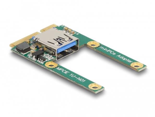 Delock Mini PCIe I/O 1 x USB 2.0 Typ-A samice full size / half size 80039