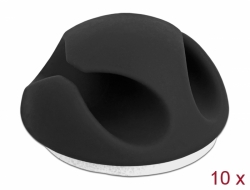 Delock Mini sada držáku kabelu se 2 pruvlaky, 10 ks cerná 18345