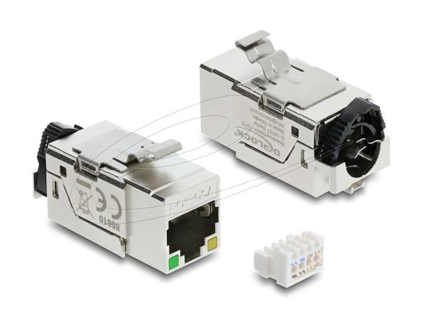 Delock Modul Keystone RJ45, zásuvka Cat.6A, STP, s LED indikací PoE 86610