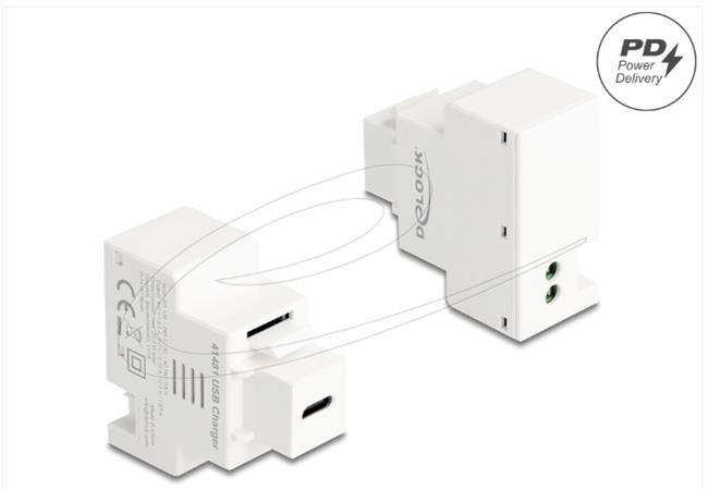 Delock Modul Keystone s nabíjecím portem USB Type-C™, PD 20 W, bílá 41481