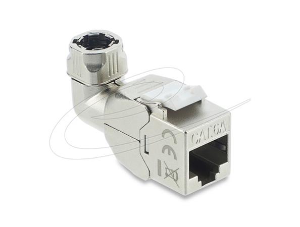Delock Modul Keystone ze zásuvky RJ45 na LSA, Cat.6A, beznástrojový, 90°, pravoúhlý, stíněný 90374