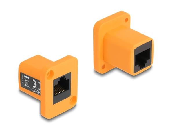 Delock Modul Typu D, ze zásuvky RJ45 na zásuvku, oranžový 87998