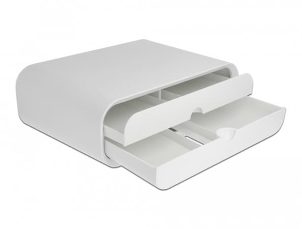 DELOCK, Monitor Stand with two Drawers white 18325