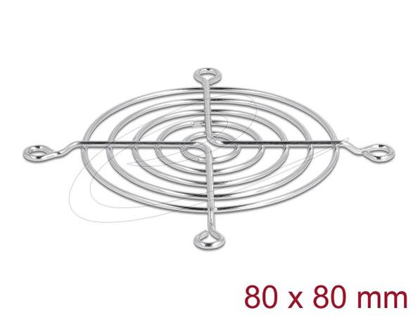 Delock Mřížka ventilátoru, 80 x 80 mm, stříbrná
