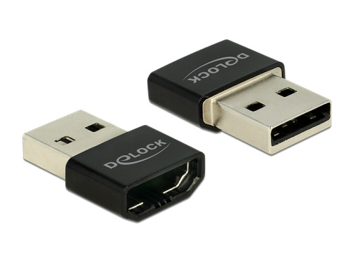 DeLOCK - Nabíjecí/datový adaptér - USB (M) do HDMI (F) - černá 65680