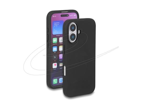 Delock Ochranné pouzdro na iPhone 16 vyrobené z na dotek hebkého silikonu, černé 81272