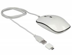 Delock Optická 4-tlačítková USB Typ-A + USB Type-C™ myš pro stolní počítače 12532
