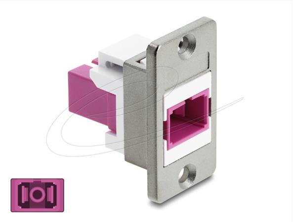 Delock Panelový adaptér SC Simplex samice na SC Simplex samice, stříbrný / fialový / bílý 91089