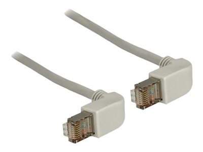 DeLOCK - Patch kabel - RJ-45 (M) do RJ-45 (M) - 50 cm - SFTP - CAT 5e - konektor 90°, lisovaný - šedá 4043619835102