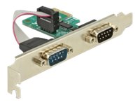 DeLock PCI Card > 2 x Serial RS-232 - Sériový adaptér - PCIe 1.1 - RS-232 x 2 - zelená 89918