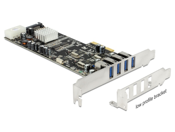 DeLock PCI Express Card > 4 x external USB 3.0 Quad Channel - USB adaptér - PCIe 2.0 x4 - USB 3.0 x 89365