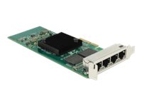 DeLock PCI Express Card > 4 x Gigabit LAN - Síťový adaptér - PCIe 2.1 x4 nízký profil - Gigabit Eth 89946