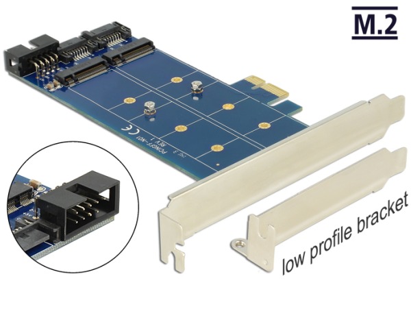 Delock PCI Express Karta > 2 x interní M.2 NGFF + low profile 89374