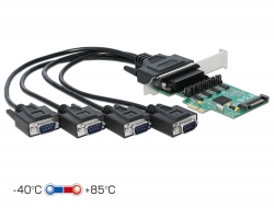 Delock PCI Express Karta na 4 x Sériový RS-232 se zdrojem napětí 89938