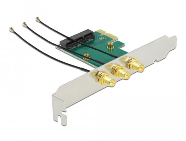 Delock PCI Express x1 Karta > Mini PCIe Slot + 3 RP-SMA porty 89294