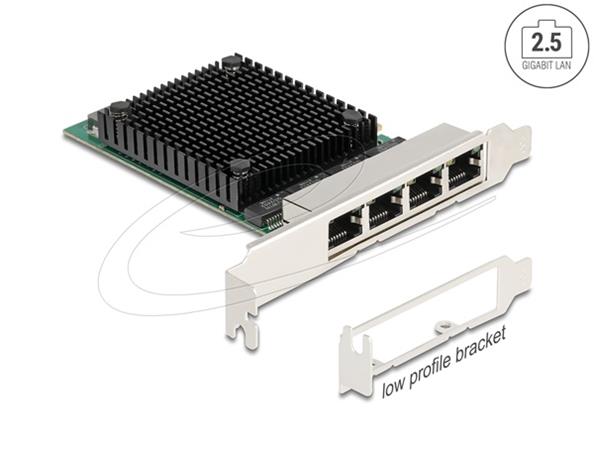 Delock PCI Express x4 síťová karta 2,5 Gigabit LAN 4 x RJ45 RTL8125 88601