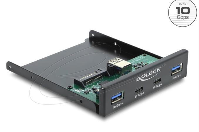 Delock Přední panel, 3.5”, USB 10 Gbps, 2 x USB Type-C™ + 2 x USB Typ-A 64369