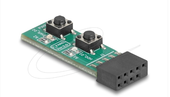 Delock Přepínač s tlačítkem Reset a tlačítkem zapnutí/vypnutí pro základní desku PC 64356