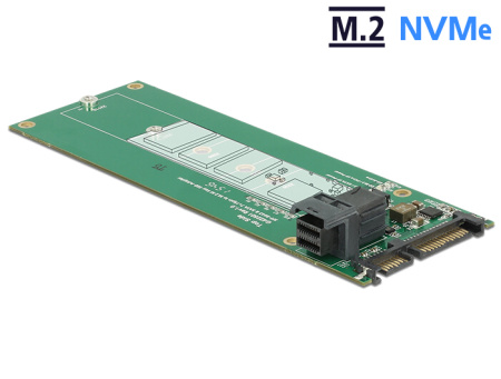 Delock Převodník SATA 22 pin / SFF-8643 NVMe > 1 x M.2 NGFF Key M 62703