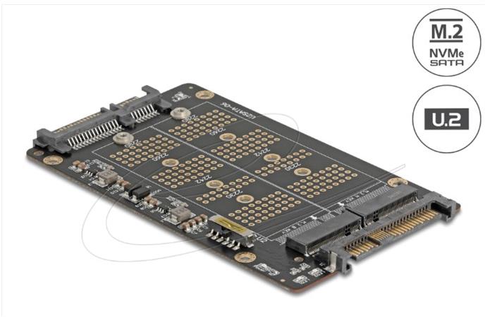 Delock Převodník z SSD M.2 Key M NVMe na U.2 a z SSD M.2 Key B SATA na SATA 64354