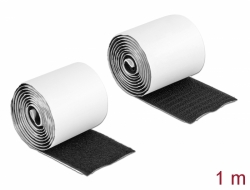 Delock Prilnavá páska suchého zipu Velcro, na zapínání háckovým a smyckovým povrchem, D 1 m x Š 50 mm, cerná 19063