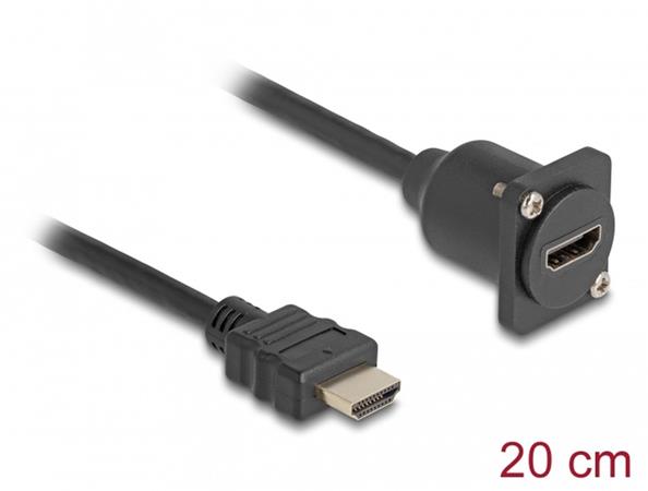 Delock - Prodlu?ovací kabel HDMI - HDMI s piny (male) do HDMI se zdířkami (female) šroubovací - 20 87966