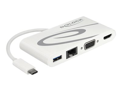 DeLOCK - Retail Pack - dokovací stanice - USB-C 3.1 - VGA, HDMI - GigE 87731