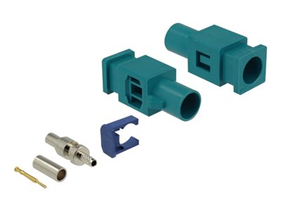 Delock - RF connector - konektor FAKRA Z s piny (male) krimpovaný - RAL 5021, modrá water blue