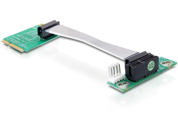 Delock Riser Card Mini PCI Express > PCI Express x1 vkládání vlevo 13 cm 41370