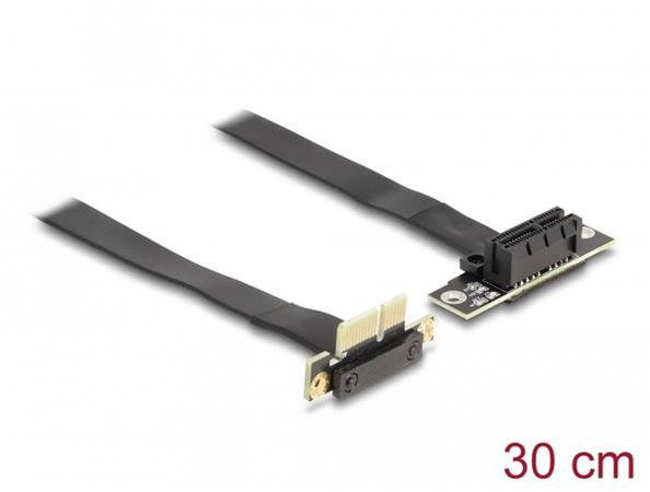Delock Riser karta PCI Express, ze zástrčky x1 90° pravoúhlý na slot x1 90° pravoúhlý, s kabelem, délka 30 cm 88042