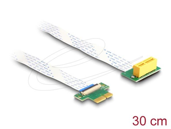 Delock Riser karta PCI Express, ze zástrčky x1 na slot x1 90° pravoúhlý, s kabelem FPC, délka 30 cm 88022