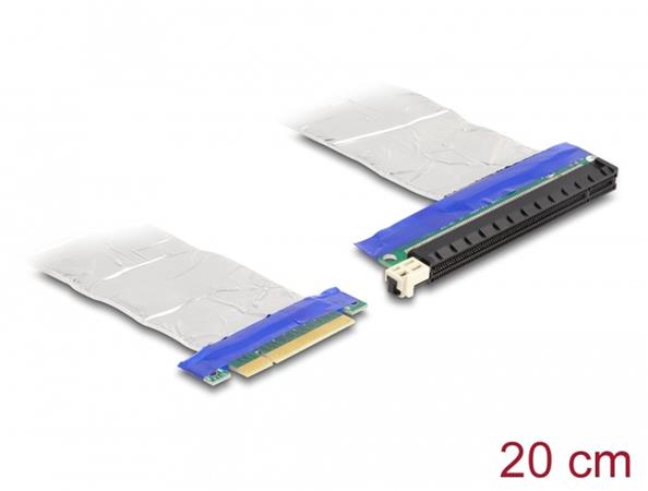 Delock Riser karta PCI Express, ze zástrčky x8 na slot x16, s kabelem, délka 20 cm 88046