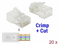 Delock RJ45 krimpovací+zářezový samec Cat.5e UTP 20 kusů 86451