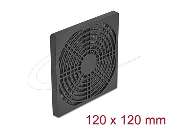 Delock Rošt ventilátoru s protiprachovým filtrem, rozměr 120 x 120 mm, černý