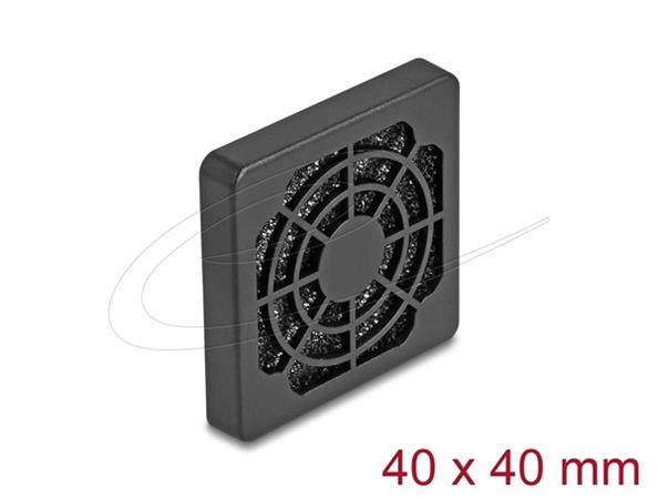 Delock Rošt ventilátoru s protiprachovým filtrem, rozměr 40 x 40 mm, černý