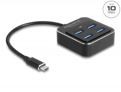 Delock Rozbočovač USB 3.2 Gen 2 USB Type-C™ se 4 porty USB Typu-A samice – 10 Gbps 64191
