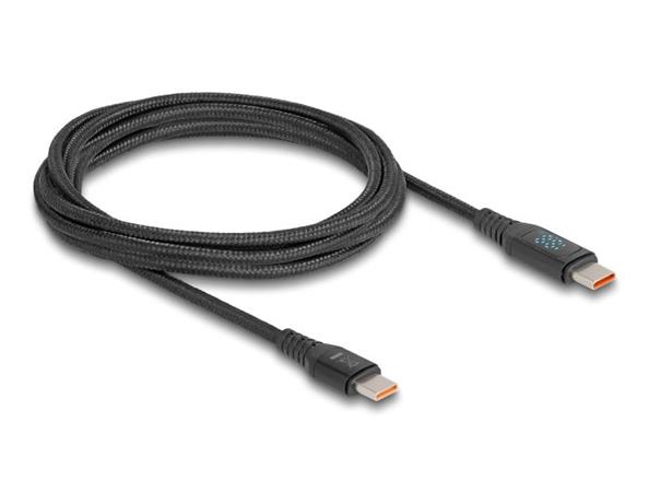 Delock Rychlonabíjecí kabel USB 2.0 ze zástrčkového rozhraní USB Type-C™ na zástrčkové rozhraní PD 3.1, 140 W, s i 88136
