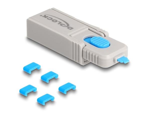 Delock Sada blokacích portů USB Type-C™ na zásuvkové porty Type-C™; 5 ks + nástroj na zamykání 20926