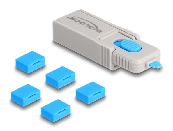 Delock Sada blokovacích portů USB na zásuvkové porty USB Typu-A; 5 ks + nástroj na zamykání 20923