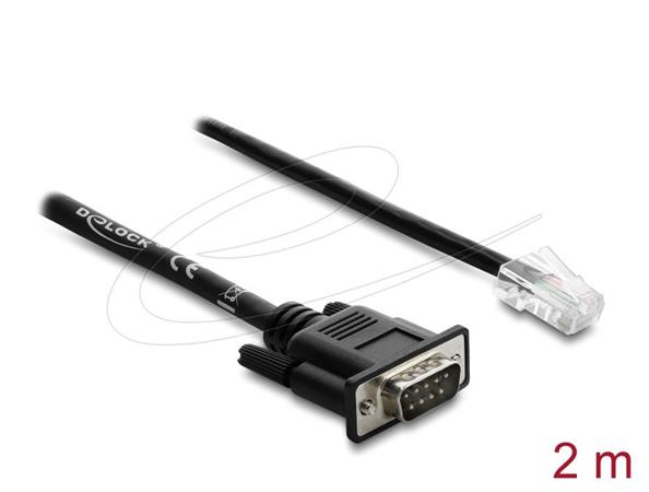 Delock Sériový adaptérový kabel RS-232/422/485 ze zástrčky Sub-D 9 na zástrčku RJ45, 2 m 64296