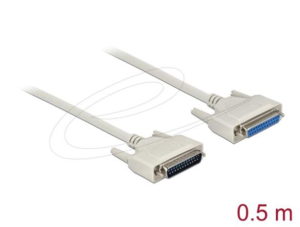 Delock Sériový kabel D-Sub 25, samec na samice, délky 0,5 m 86907