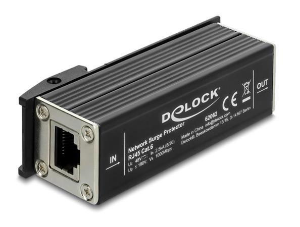 Delock Síťová přepěťová ochrana RJ45 montáž na DIN lištu 62062