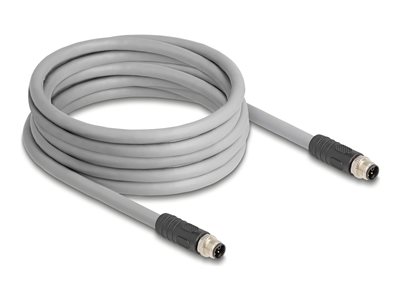 Delock - Síťový kabel - 5 pin M12 (M) do 5 pin M12 (M) - 1 m - 10.4 mm - neobsahuje halogen - šedá 80532