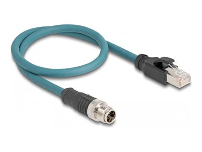 Delock - Síťový kabel - 8kolíkový M12 (M) do RJ-45 (M) - 50 cm - 6.2 mm - SFTP - CAT 6a - IP67 - če 60077