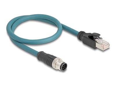 Delock - Síťový kabel adaptér - 8kolíkový M12 (M) do RJ-45 (M) - 50 cm - 0.62 cm - S/FTP - CAT 6a - 60075
