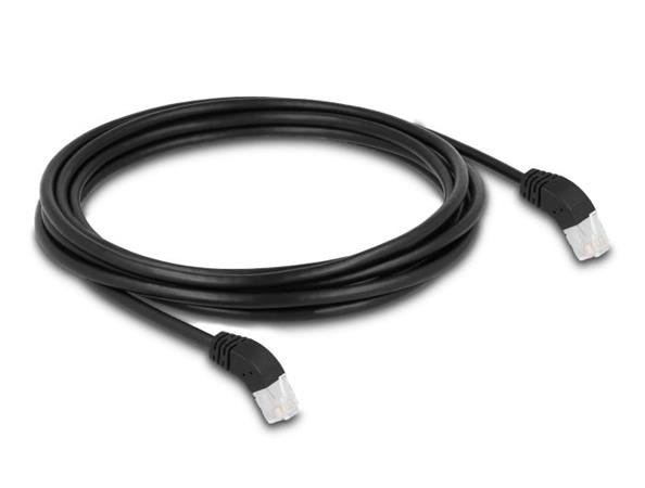 Delock Síťový kabel RJ45 Cat.6A S/FTP, zalomený nahoru o 45°, 5 m, černý 80272