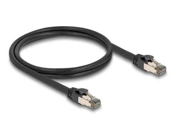 Delock Síťový kabel RJ45 Cat.6A, U/FTP, ultraohebný s vnitřním kovovým pláštěm, délky 1 m, černý 80240
