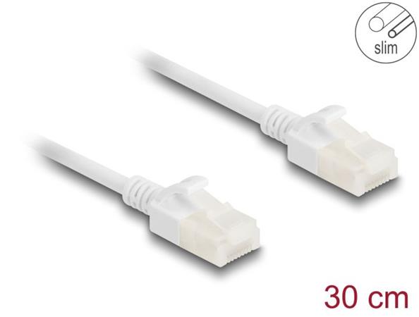 Delock Síťový kabel RJ45 Cat.6A, ze zástrčky na zástrčku, s robustní západkou, pro průmyslové použití, U/UTP Slim, 80357