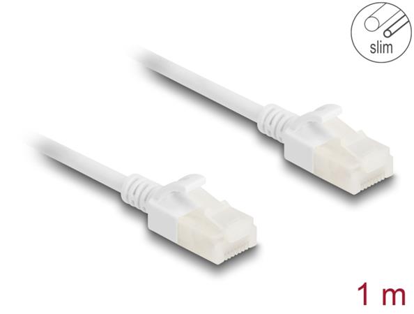 Delock Síťový kabel RJ45 Cat.6A, ze zástrčky na zástrčku, s robustní západkou, pro průmyslové použití, U/UTP Slim, 80359